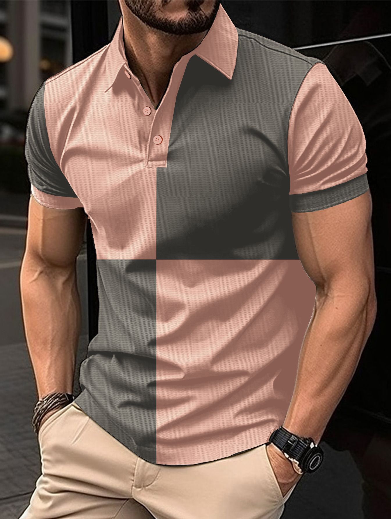 Casual Short Sleeve Polo Shirt Men