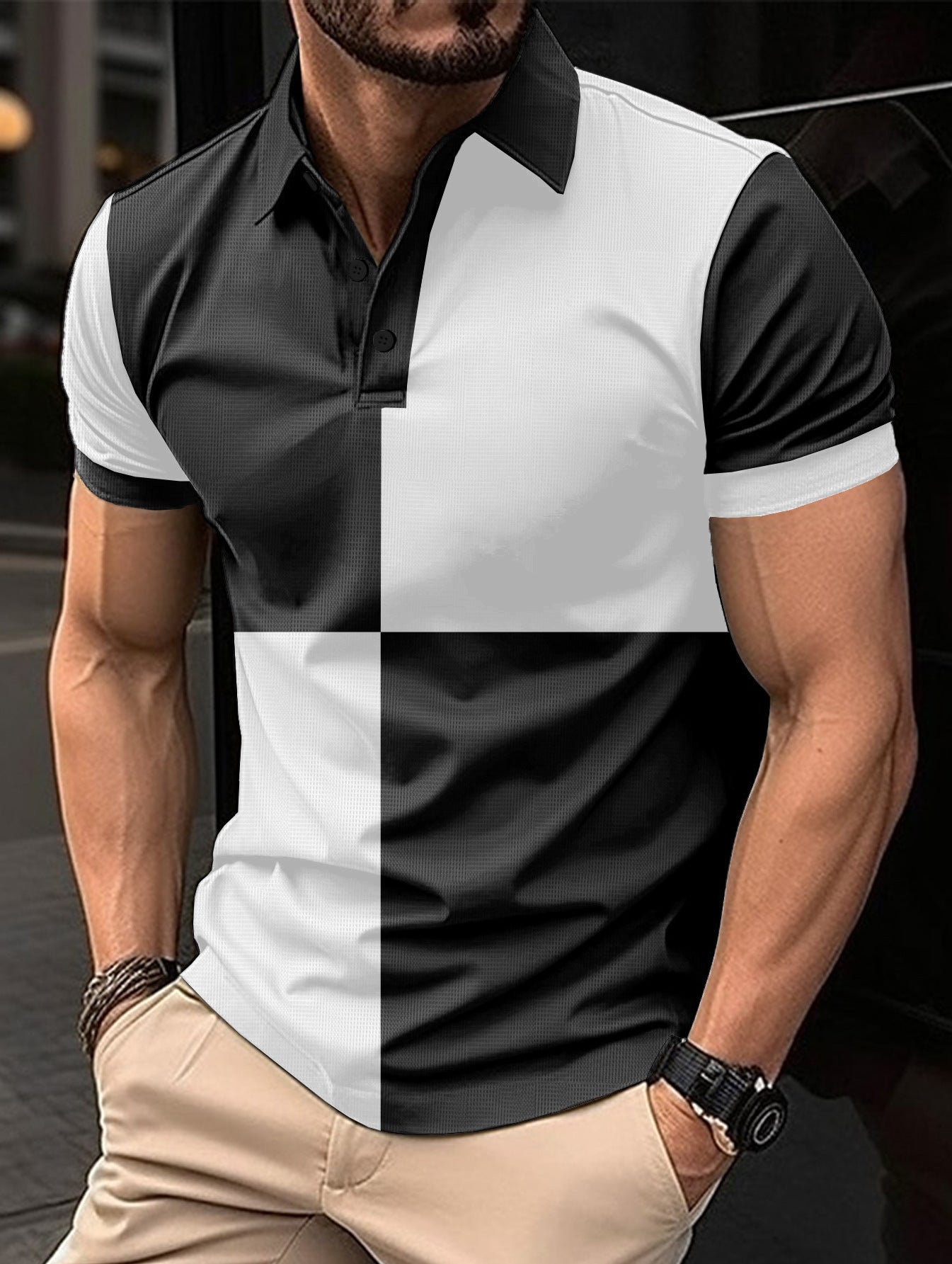 Casual Short Sleeve Polo Shirt Men
