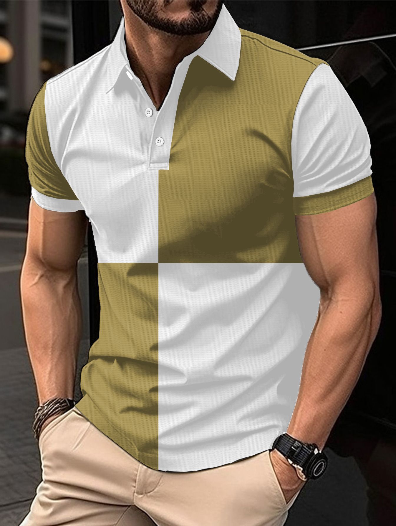 Casual Short Sleeve Polo Shirt Men