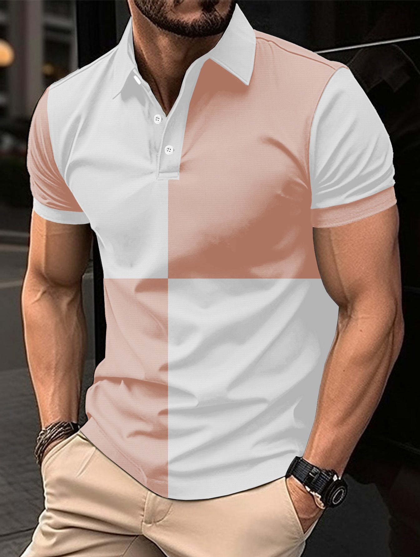 Casual Short Sleeve Polo Shirt Men