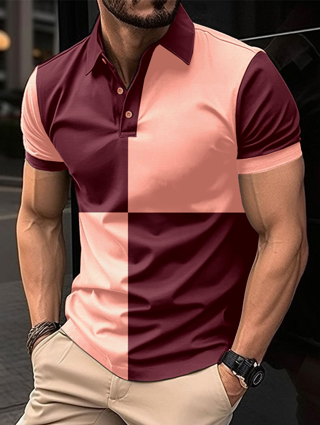 Casual Short Sleeve Polo Shirt Men