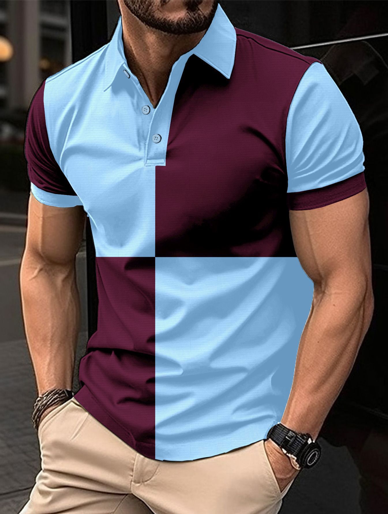 Casual Short Sleeve Polo Shirt Men