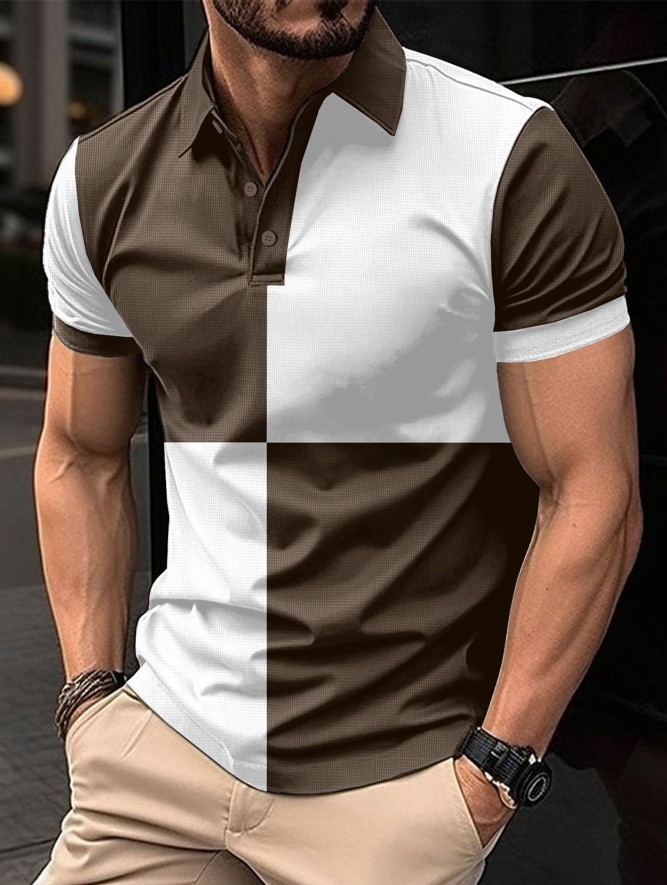 Casual Short Sleeve Polo Shirt Men