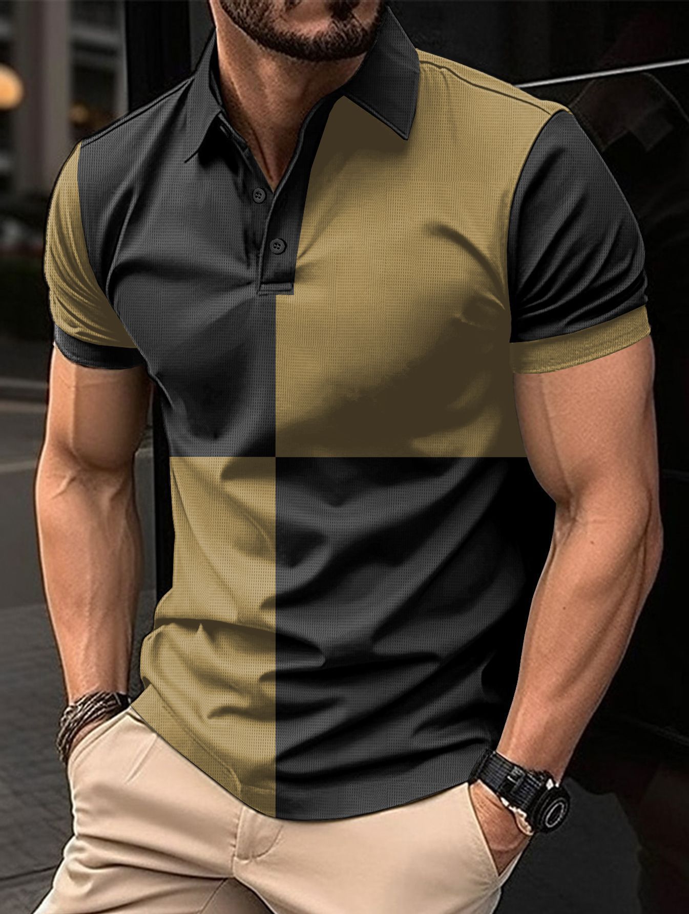 Casual Short Sleeve Polo Shirt Men